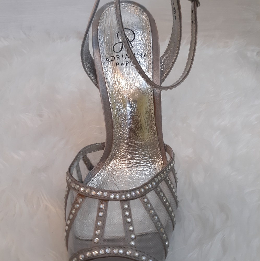 Adrianna papell rhinestone stilettos shoes 8.5 - Picture 4 of 8